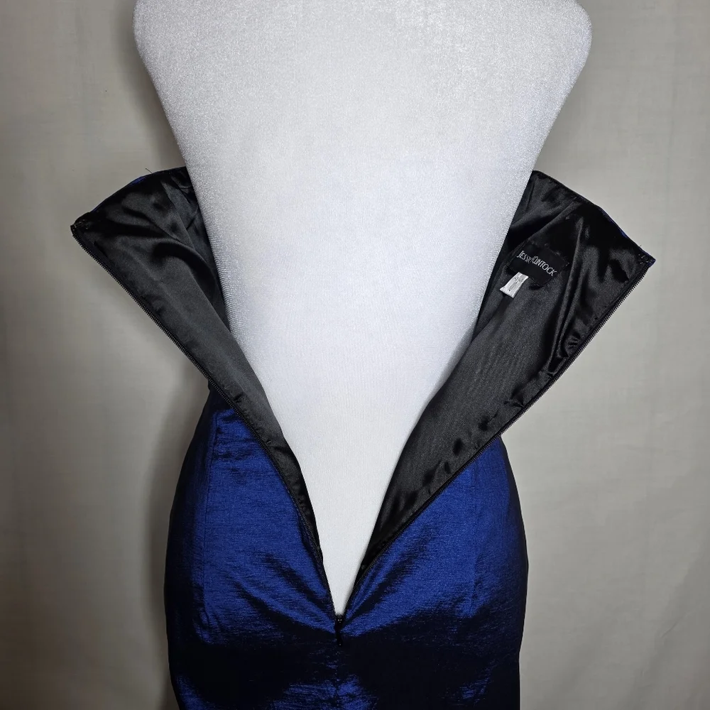 Jessica McClintock Sleeveless Blue Mini Dress Ruffled Party Prom Dress Size 10 - Picture 6 of 9